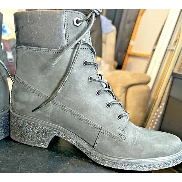 Timberland Women's Brinda Lace-Up Boot Size 9 Black Nubuck Leather (A3660) - Picture 10 of 11